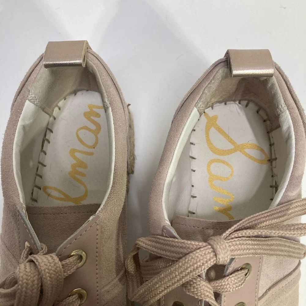 Sam Edelman Suede Pink Leather Carleigh Womens Platform Shoes 8 M Flats Academia